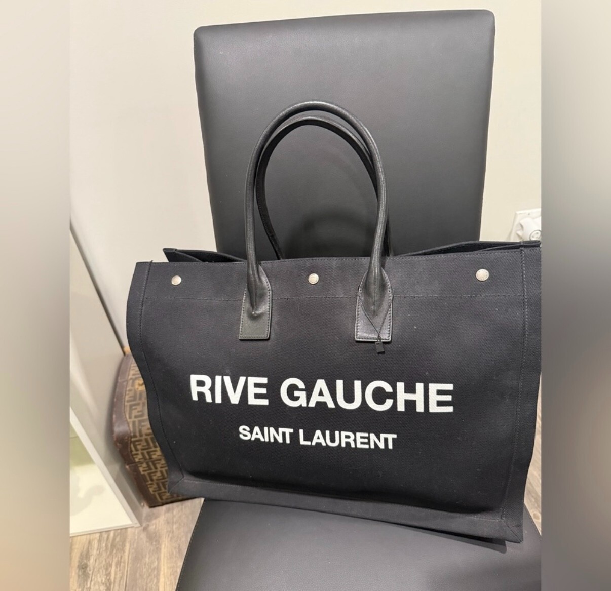Borsa grande Saint Laurent in tela Rive Gauche