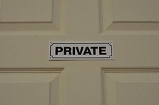 PRIVATE sign or sticker 190x58mm staff only workplace business retail office pub