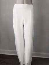 NWT St. John Collection Bright White Pique knit Pants women's size S fits 4/6