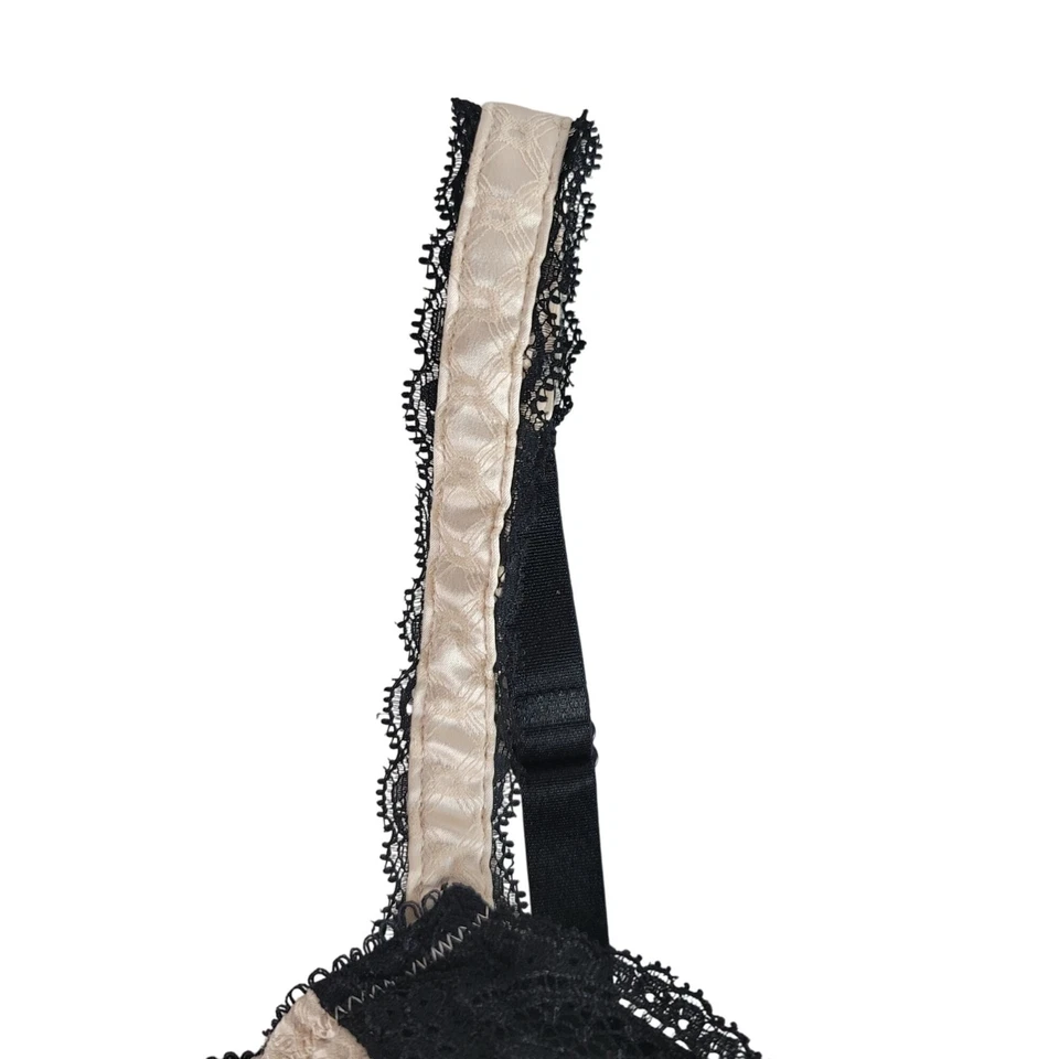 Sujetador con aros Aubade Paris beige tostado negro 32D correa ajustable ajuste encaje relleno claro Foto 4 de 4