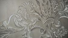 Cathedral length veil with embroidered lace edge and comb- Ivory
