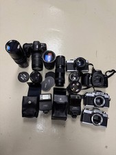 Minolta Film camera MF and AF equipment lot lens, flash