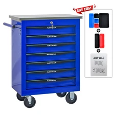 Rolling Tool Chest 7 Drawer Tool Cart Lockable Tool Storage Cabinet for Garage