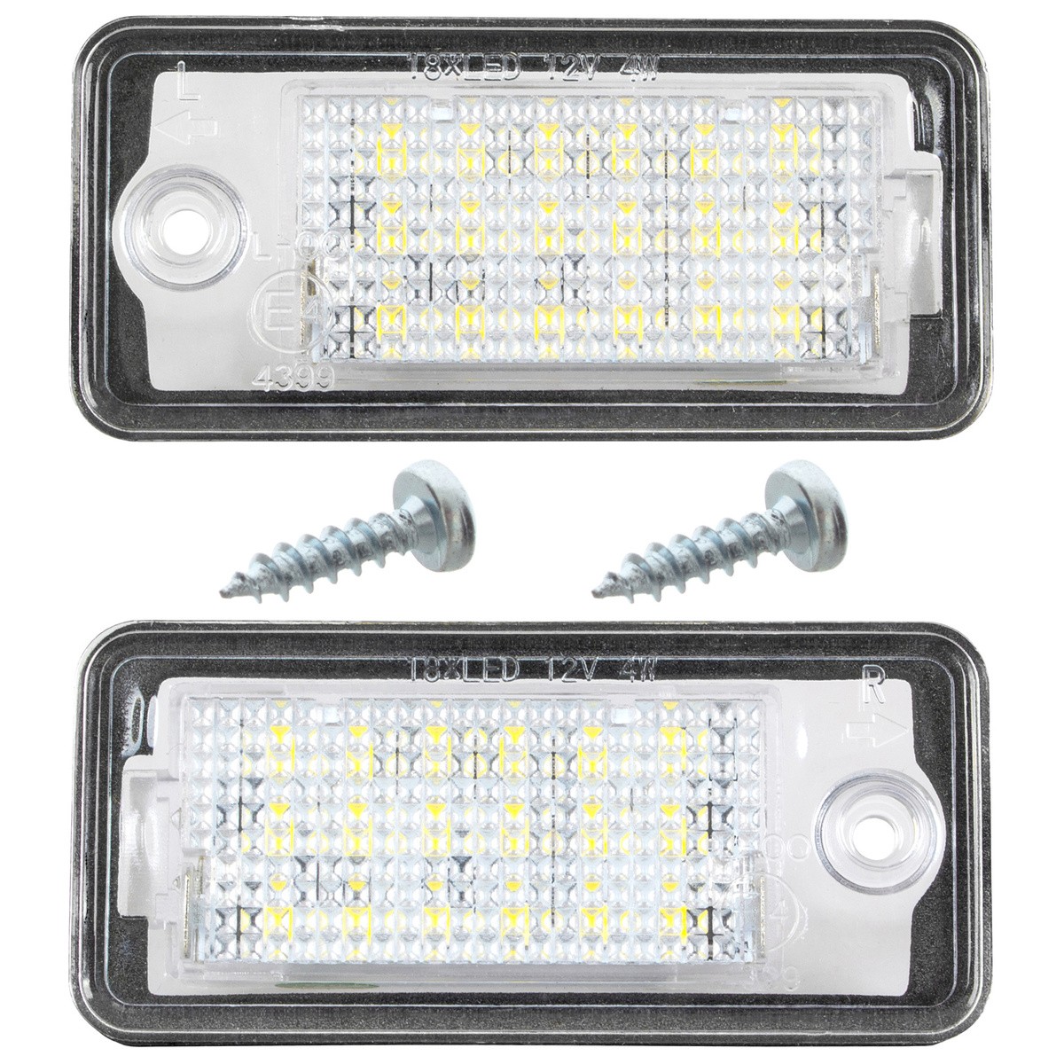 LED License Plate Light 2x Screw For Audi A3 8P A4 B6 B7 A6 C6