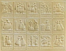 Vintage new old stock springerle / tirggel / gingerbread mold with 15 designs