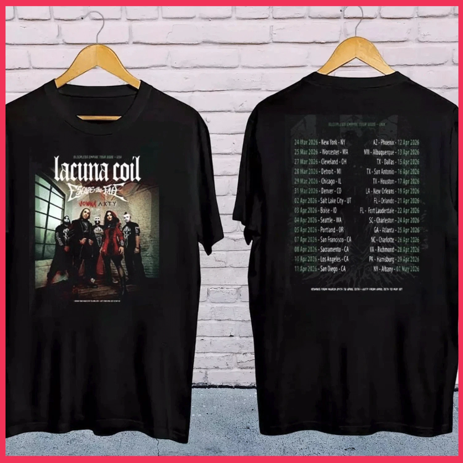Lacuna Coil The Sleepless Empire Tour 2026 North America T-Shirt