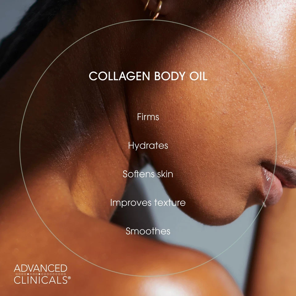 Advanced Clinicals Collagen Lifting Body Oil with Vitamin C, Vitamin E fo neck, - Image 4 of 4