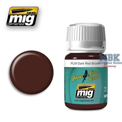 Ammo of MIG AMIG1605 Panel Line Wash Dark Red Brown