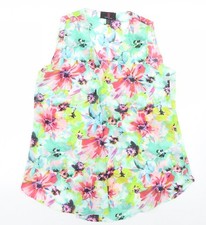 Womens UK Size 10 Simon Jeffrey Multicoloured Basic Blouse