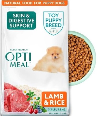 Optimeal Puppy Skin & Digestive Support Lamb & Rice Recipe Toy Breed Dry Dog.315