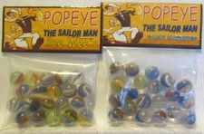 2 Bags Of Popeye The Sailor Man "PeeWee" Cartoon Promo Marbles