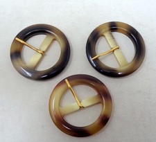 Lot 3 Boucles de ceinture ancienne en lucite - Mercerie vintage