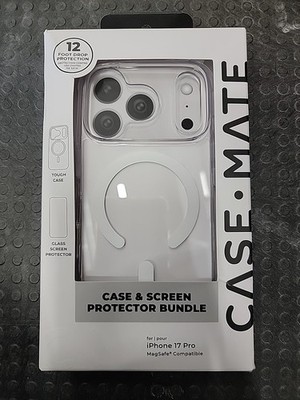 Case-Mate Case & Glass Bundle for iphone 17 Pro Clear, Magsafe