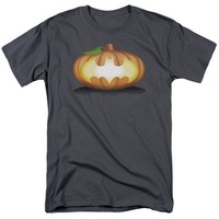 Dc Comics - Batman - Bat KüRbis Logo - Erwachsenen Unisex Kurzarm T-Shirt - Grau