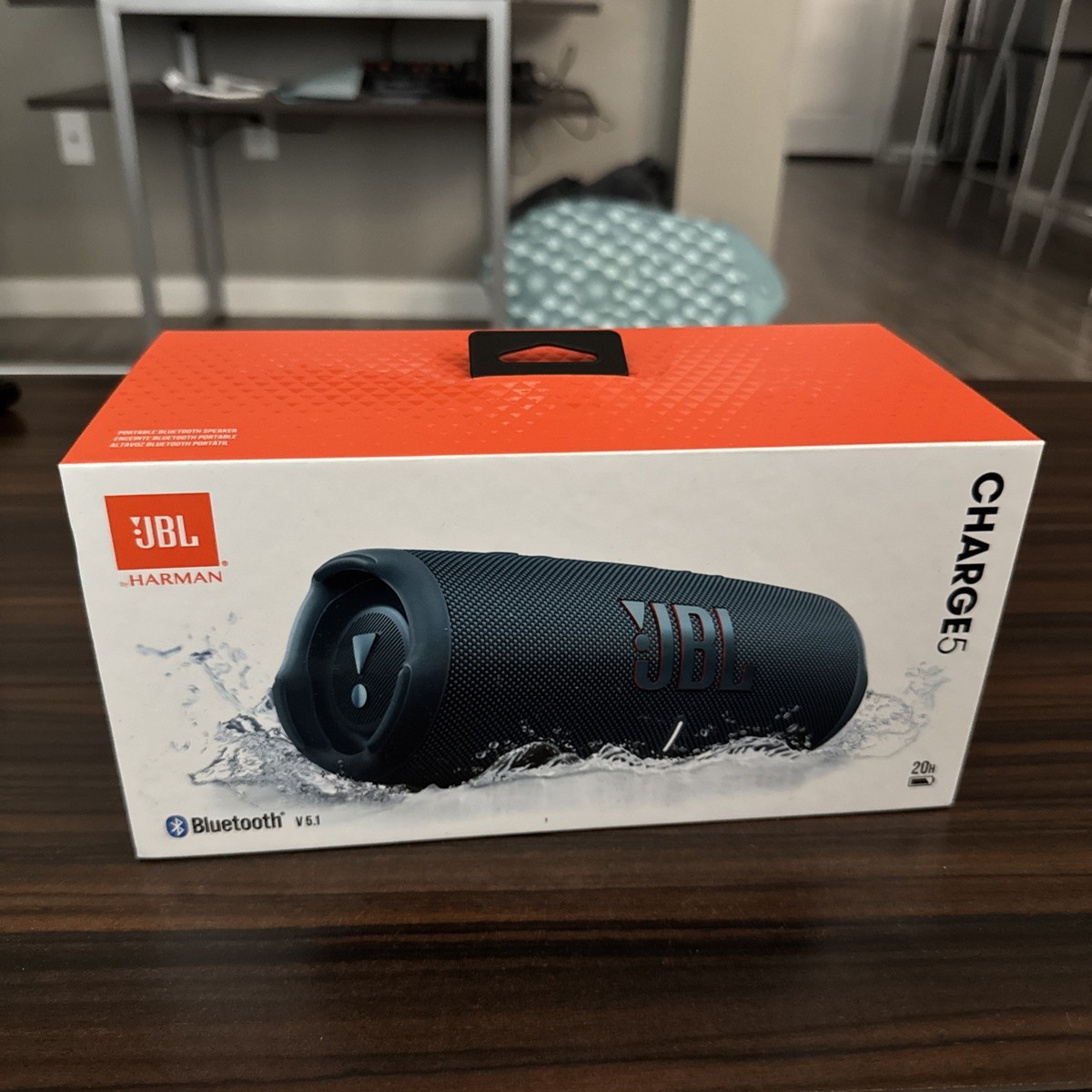 JBL Charge 5 Portable Bluetooth Speaker System - Blue for