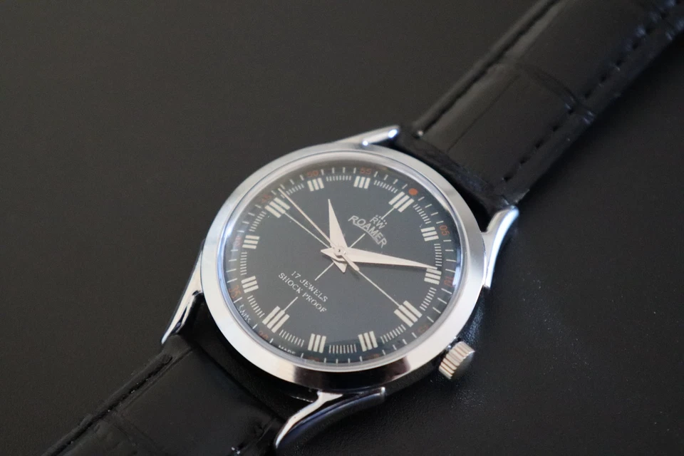 Reloj Pulsera Hombre Vintage Pieza Swiss Roamer Cuerda Manual 17 Joyas Diseño Clásico” Foto 3 de 4