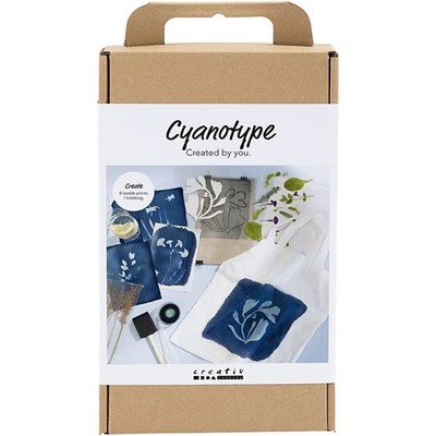 Creativ Company DIY Kreativ Set Cyanotypie, Textilien, blau