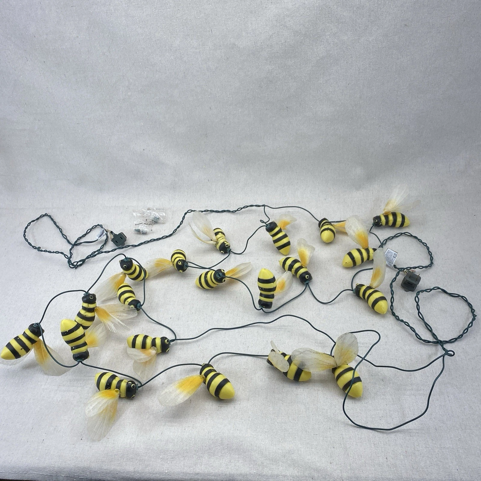 Set of 2 Bumble Bees Stringer String Lights Decor Vintage Blow Mold