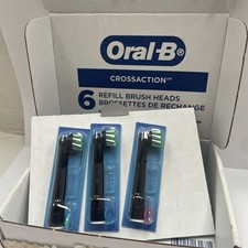 Oral-B CrossAction Electric Toothbrush Replacement Brush Heads, 6 Count, Black