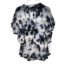 NWT YOUNG FABULOUS AND BROKE Tie Dye Flutter Sleeve Top Womens XS Grunge