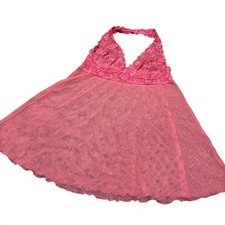 Victoria's Secret Baby Pink Lace Halter Babydoll Lingerie Fairycore Whimsical M
