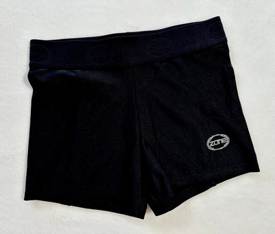 NEW Ozone BAR SHORTS Leotard BLACK Nylon RHINESTONE Gymnastics GK Adult Sz: AXL