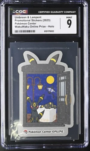 2023 CGC 9 Graded Pokemon Umbreon & Lampent Wakuwaku Online Prize Holo