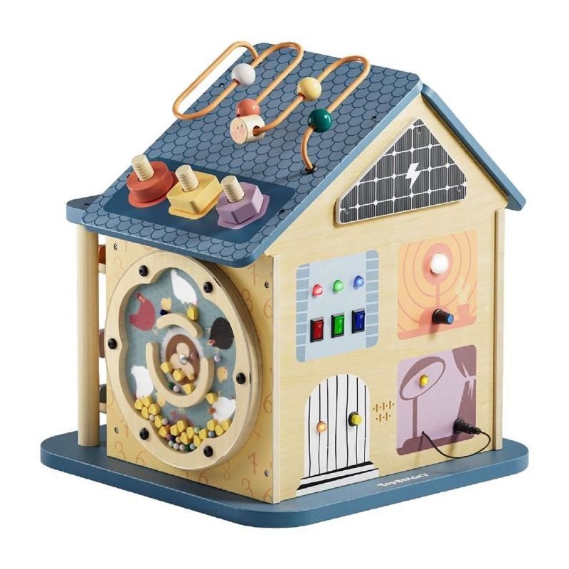 Maison d'activités en bois Top Bright jeu d'éveil 12 en 1 grand modèle L