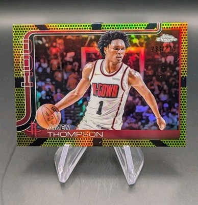 2025-26 TOPPS CHROME AMEN THOMPSON Gold Basketball REFRACTOR #'d /275 Rockets