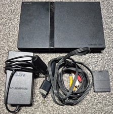 Sony PlayStation2 PS2 Slim Console SCPH-77003 Adaptor AV Cable FMCB Memory Card