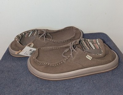 Sanuk Single Fin Loafers Mens Size 8 Brown Brand New Slip On Hemp Comfort