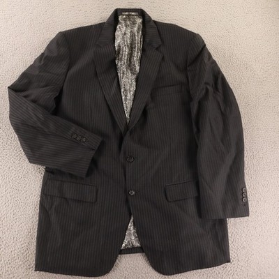 Montaj Blazer Mens XL XLT 46L Vitale Barberis Canonico 100% Wool Italy Pinstripe
