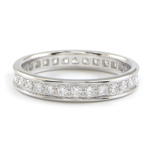 Anillo Cartier Bailarina Alianza de Boda Eternidad Completa Diamante 750WG #53 US6.25 - Imagen 2 de 8