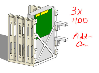 HDD Add-on Tray extra 3 Hard Drive, 120mm 140mm, CoolerMaster Fractal HYTE NZXT