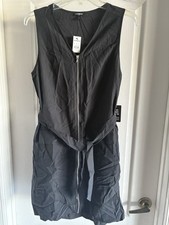 Express Black Sleeveless Zip Up Dress