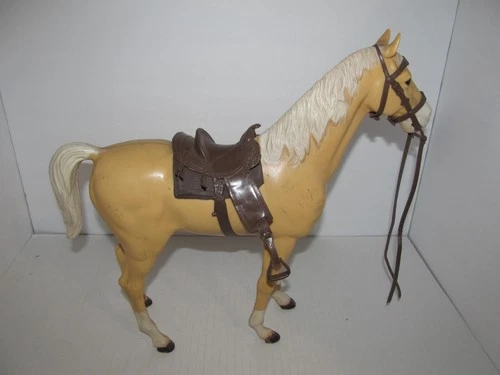 VINTAGE Marx THUNDERBOLT HORSE PALOMINO TAN JOHNNY WEST Action Figure Toy