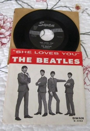The Beatles-She Loves You/I'll Get You - Swan Vinyl 45 with Picture Sleeve