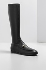 NWT Gucci Black Leather Horsebit Knee High Jo...