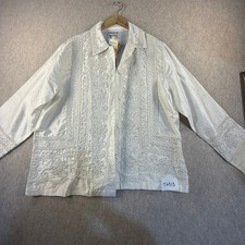Coldwater Creek Whimsy Embroidered 100 Silk Jacket Ivory Floral Soutache NWT