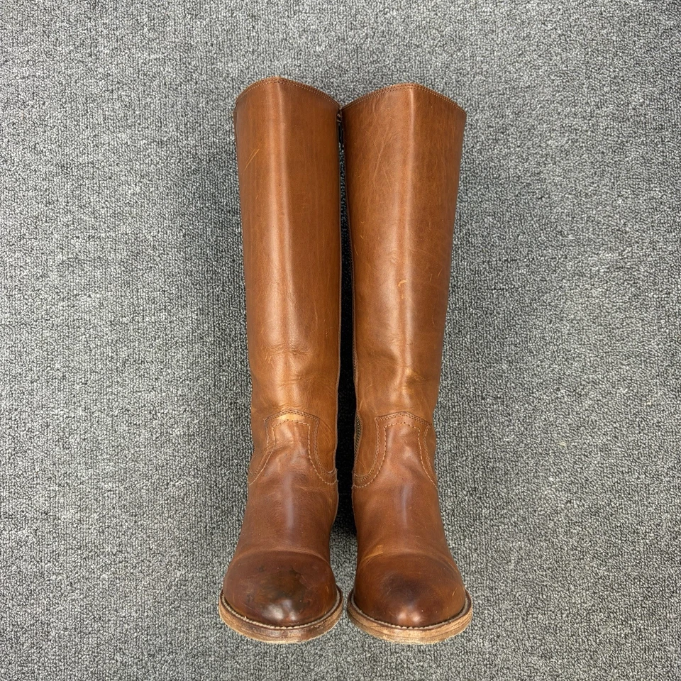 FRYE Billy Inside Zip Tall Cowboy Boots Caramel Brown 70810 Women's US 6.5 B - Image 4 of 4