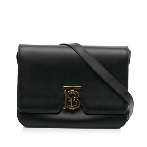 Authentic 100% Burberry Medium Leather Shoulder Crossbody Bag 8010335 TB Black