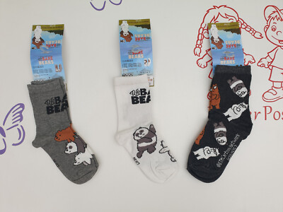 Socken Kindersocken Bären we bare bears 3 Paar Größe 27/30 31/34 35/38