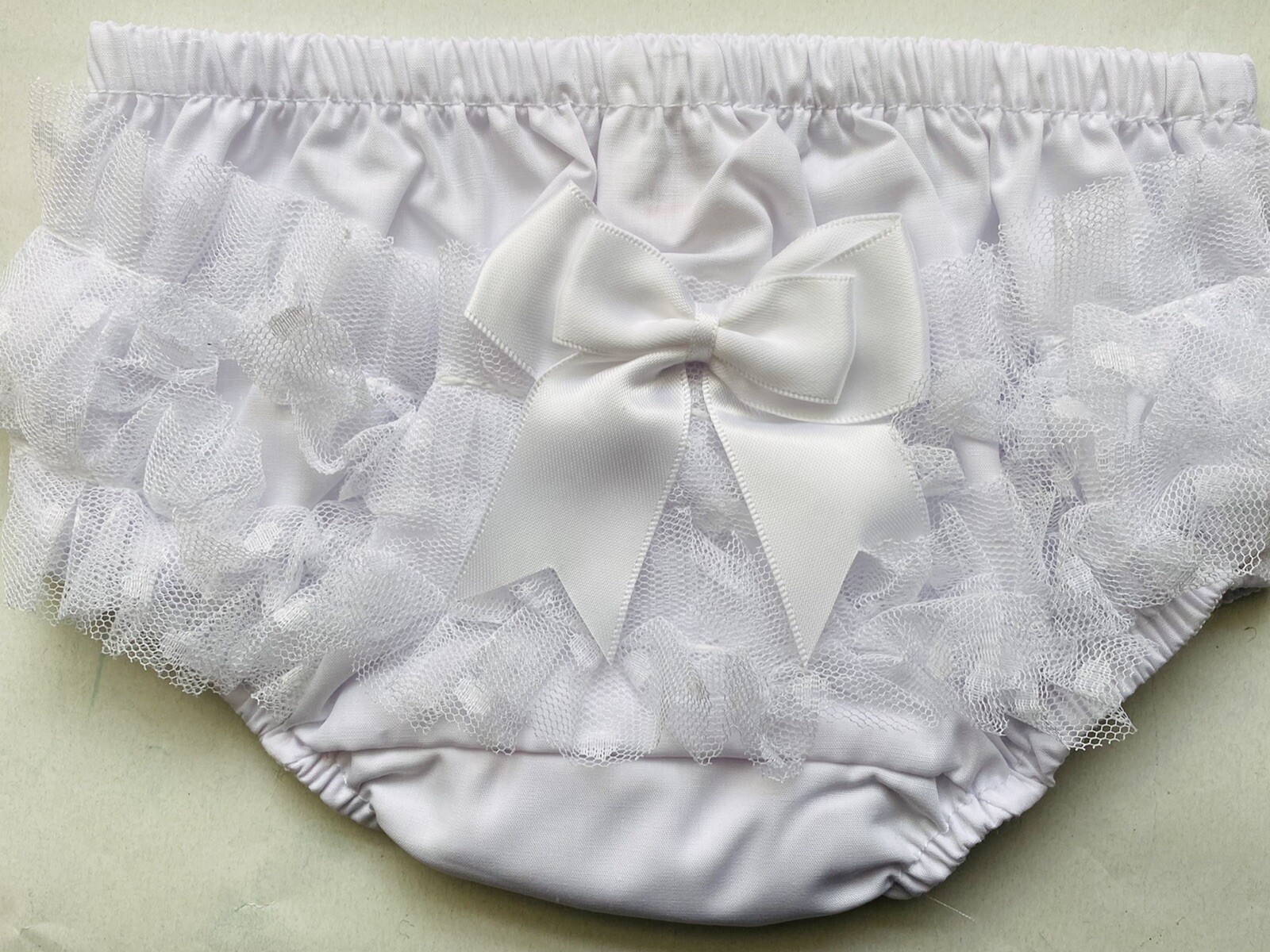 2 Pack White & Pink Baby Girl Frilly Knickers Tutu Lace Pants Nappy