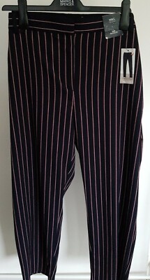 New Navy Trousers With Strips From M&S Size 22- Regular  Slouch Cut (RRP 39.50)