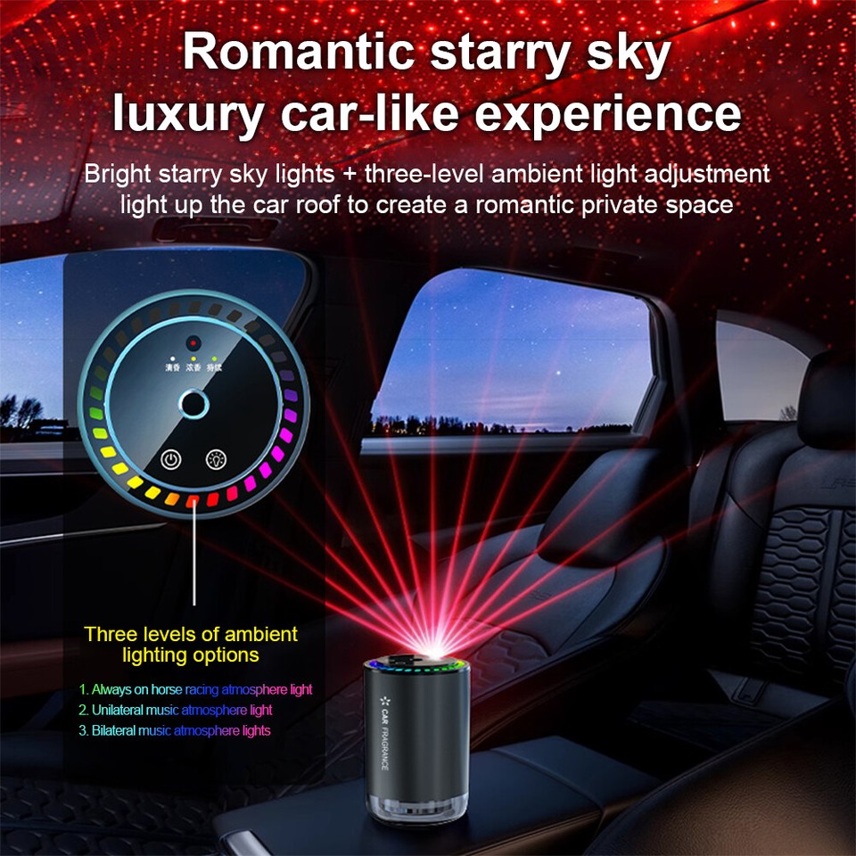 Diffuser Air Freshener With Oil For Car RGB Light Car Fragrance Starry