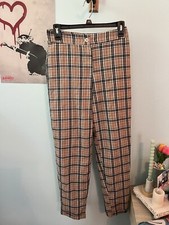 Nasty Gal Collection Plaid pants - Women's size 6 Brown/red, straght leg