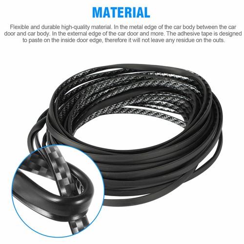 5M Car Door Edge Guard U Shape Carbon Fiber Black Seal Protector Accessories - Picture 7 of 15