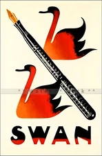 Swan Pen 1919 The British Empire Pen  Vintage Poster Print Retro Style Wall Art