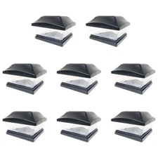 8 Black / Bronze / Brown / White 6 x 6 Solar Post Lights Outdoor Cap Fence Lamp