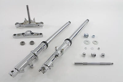 Conjunto de horquilla deslizante de 41 mm de ancho con deslizadores cromados para Harley Davidson Foto 2 de 4